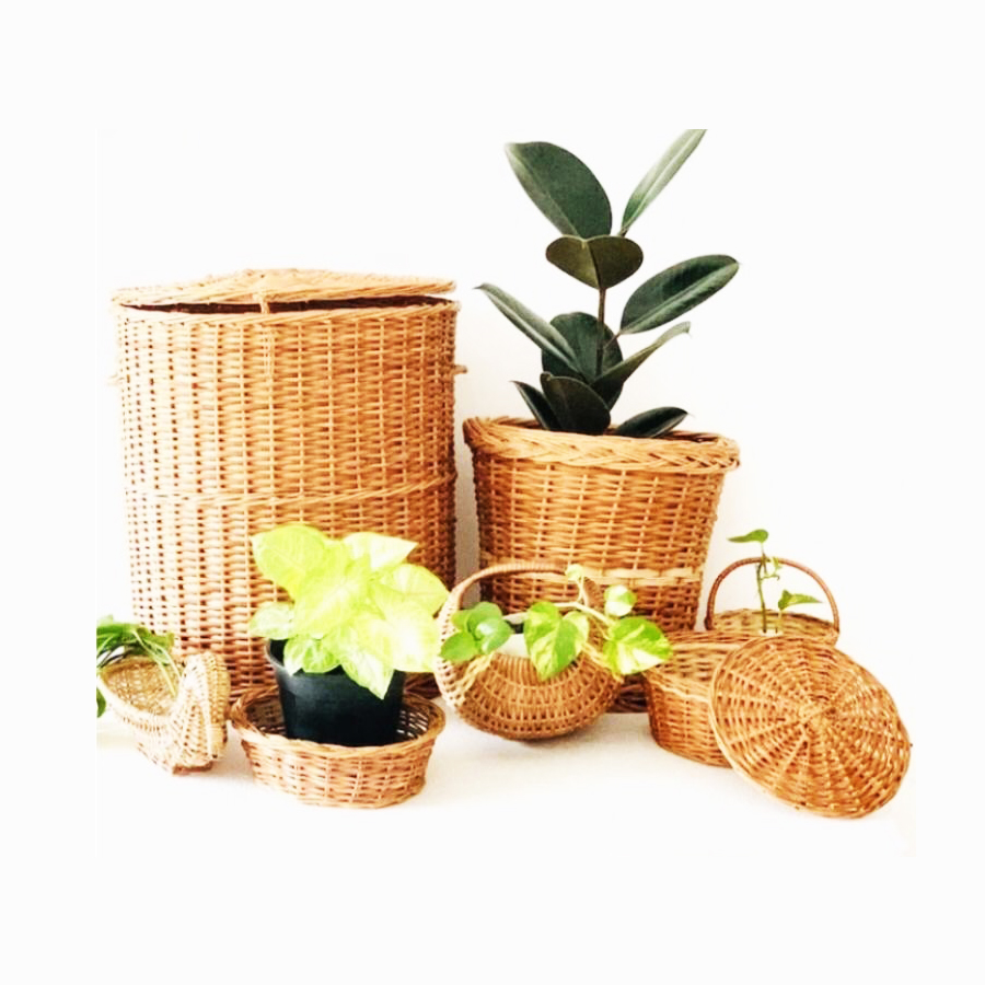 Attractive Home Decor Eco-Friendly Cane Planter Set - 2230 | The Happy ...